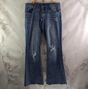 Kut From The Kloth Jean Womens 10 X 31 Bootcut Flare Distressed Frayed Hem